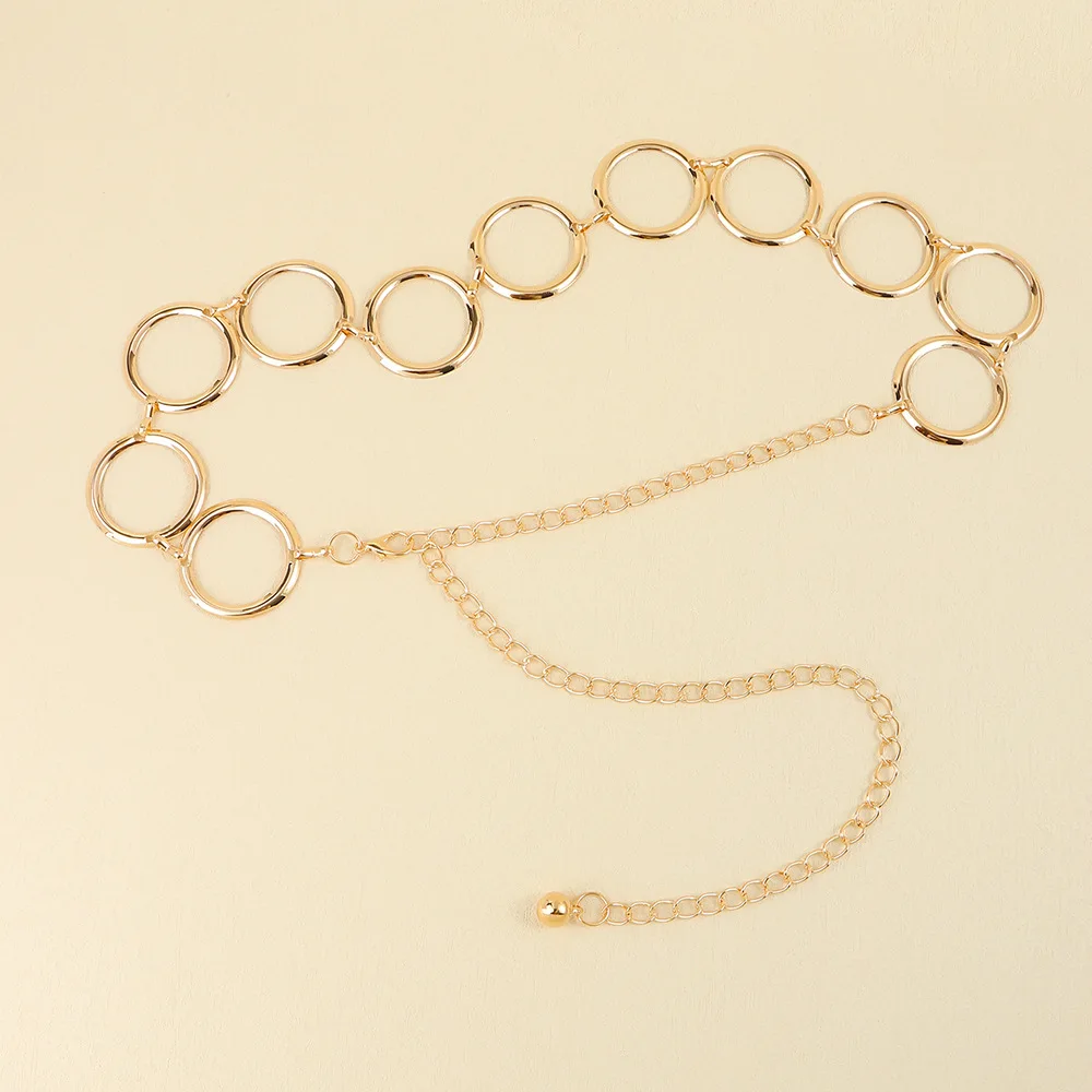 زخرفة حزام معدني إكسسوارات نسائية أوروبية وأمريكية متعددة الاستخدامات تناسب حزام الخصر على شكل سلسلة الخصر