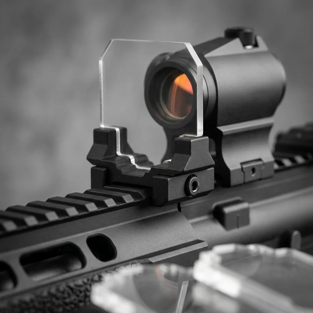 Lens Protector Cover with Scope Mount 3 Transparent Lens, Aluminum Alloy Airsoft Dot Sight Reflex Scope Screen Protector