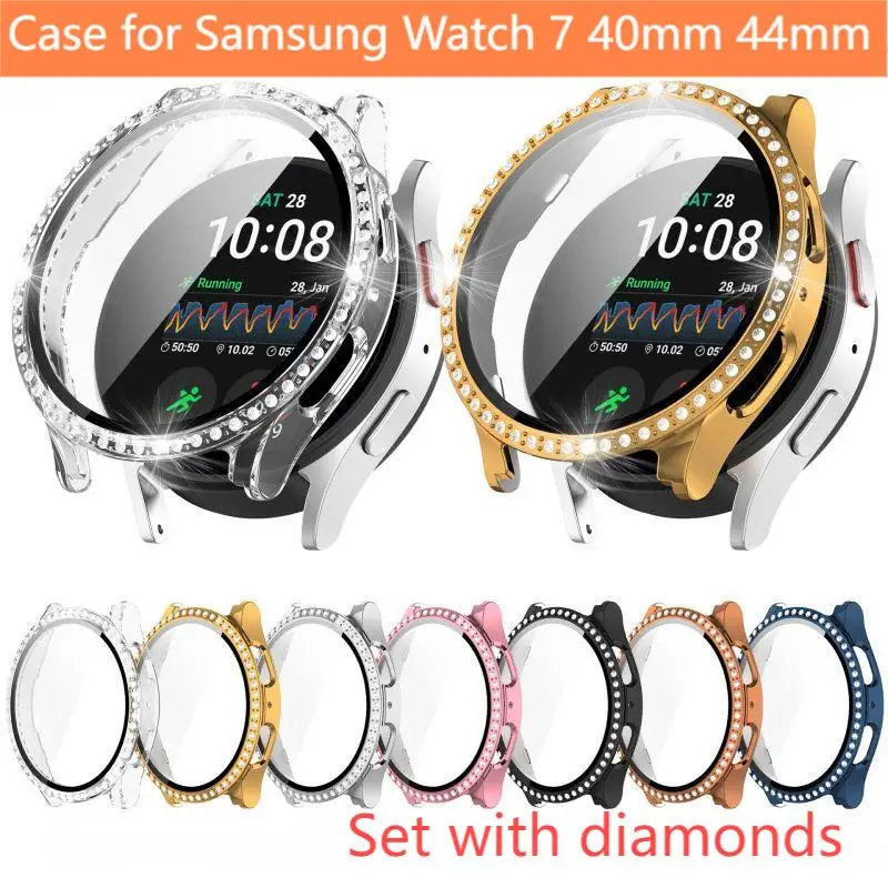 Protective Casee for Samsung Galaxy Watch 7 40mm 44mm Bling Cover Diamond PC