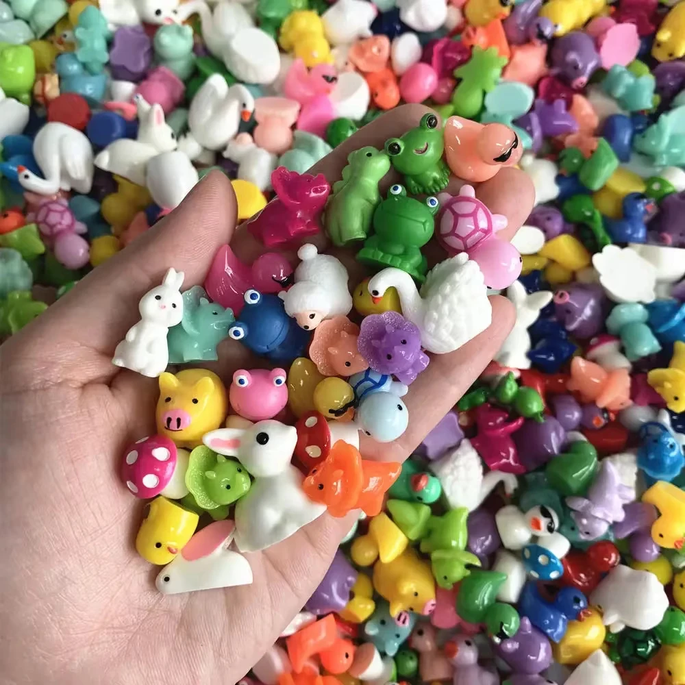 100 قطعة صغيرة بلون الراتنج الحيوان حقيبة أعمى ديكور المنزل سطح المكتب الإبداعية حديقة الديكور اكسسوارات الحيوان صندوق أعمى #3