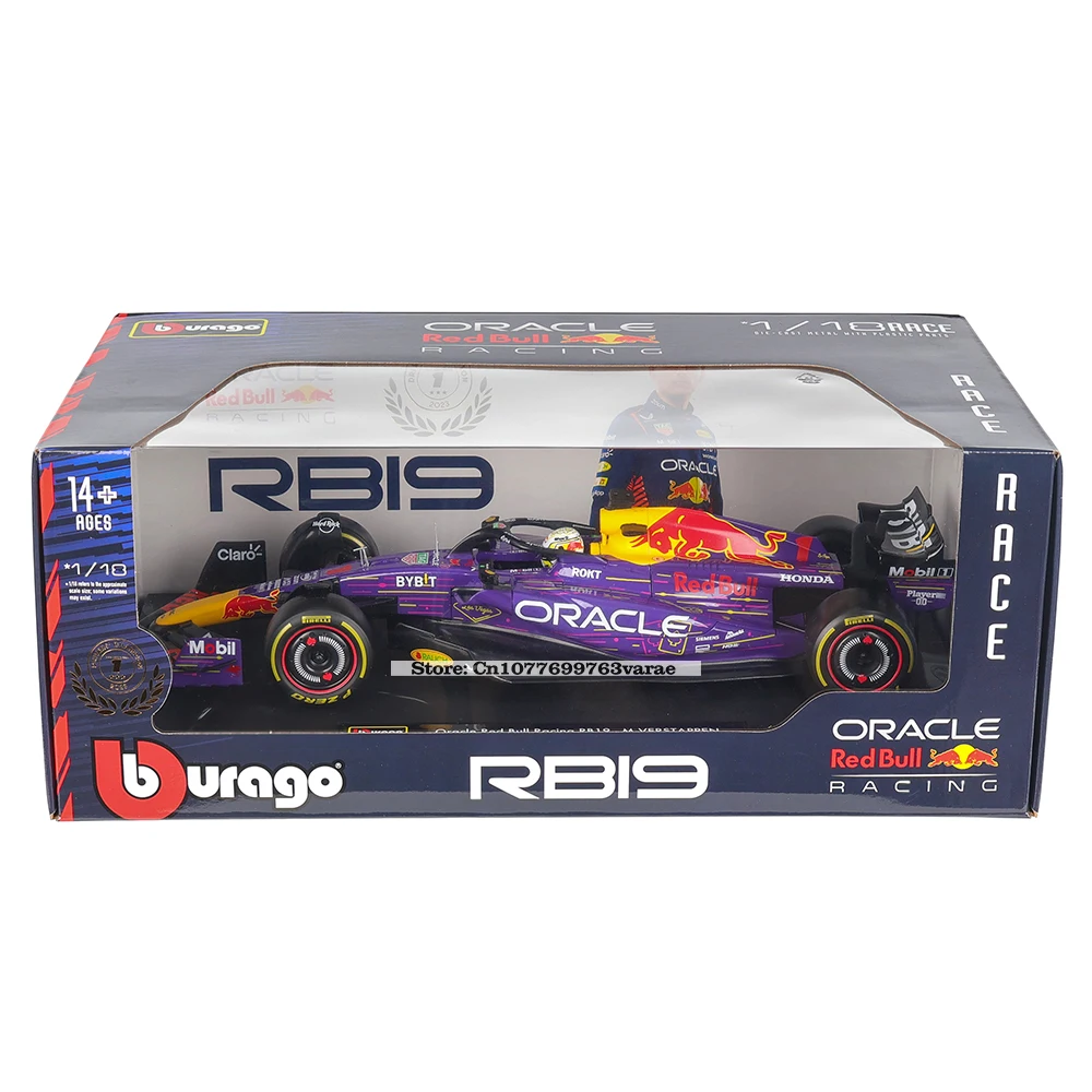 Bburago 1:18 New F1 Champion Red Bull Racing RB19 2023 #1 Verstappen #11 Perez Car Model Vehicles Formula 1 Alloy Toy Vehicle