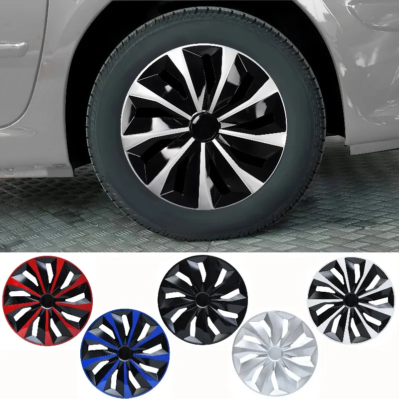 4PCS 15 Inch Universal Wheel Covers,Car Rim Hubcaps for Modification and Decoration, Snap-On Tire Trim Caps for Sedan SUV Truck