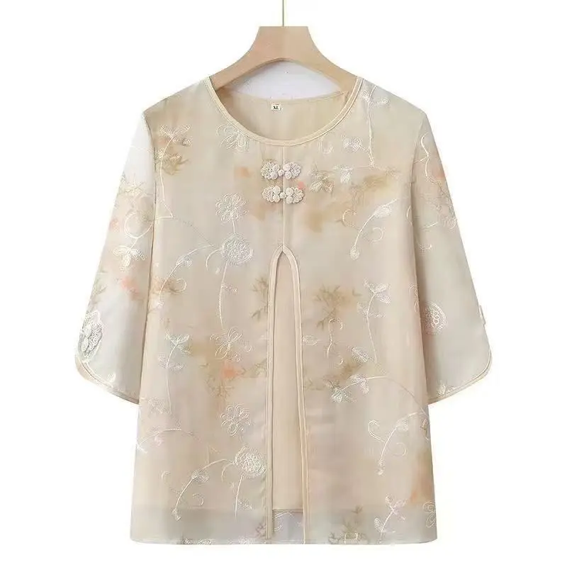 

Summer 7/8 Sleeve Mid-Aged Women's Summer Suit
