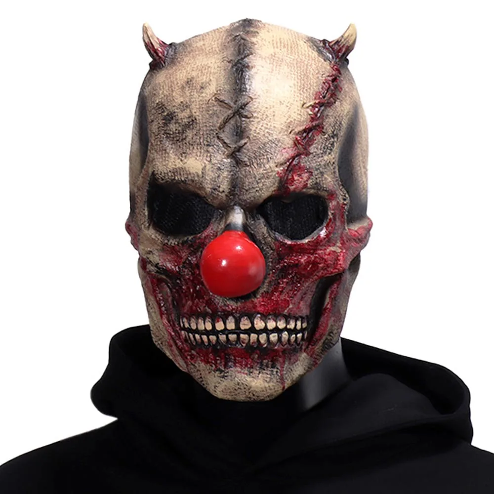 

Horror Demon Skull Joker Mask Cosplay Bloody Clown Skeleton Killer Latex Helmet Halloween Carnival Dress Up Party Costume Props