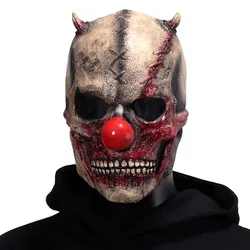 Horror Demon Skull Joker Mask Cosplay Bloody Clown Skeleton Killer Latex Helmet Halloween Carnival Dress Up Party Costume Props