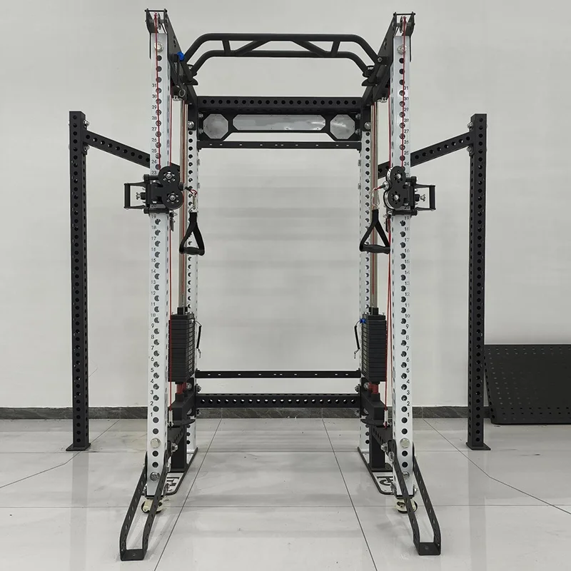 

Shizhuo New Design Comprehensive Trainer Folding Wall Cable Gym Squat Rack Adjustable Foldable Smith with Weight Stack