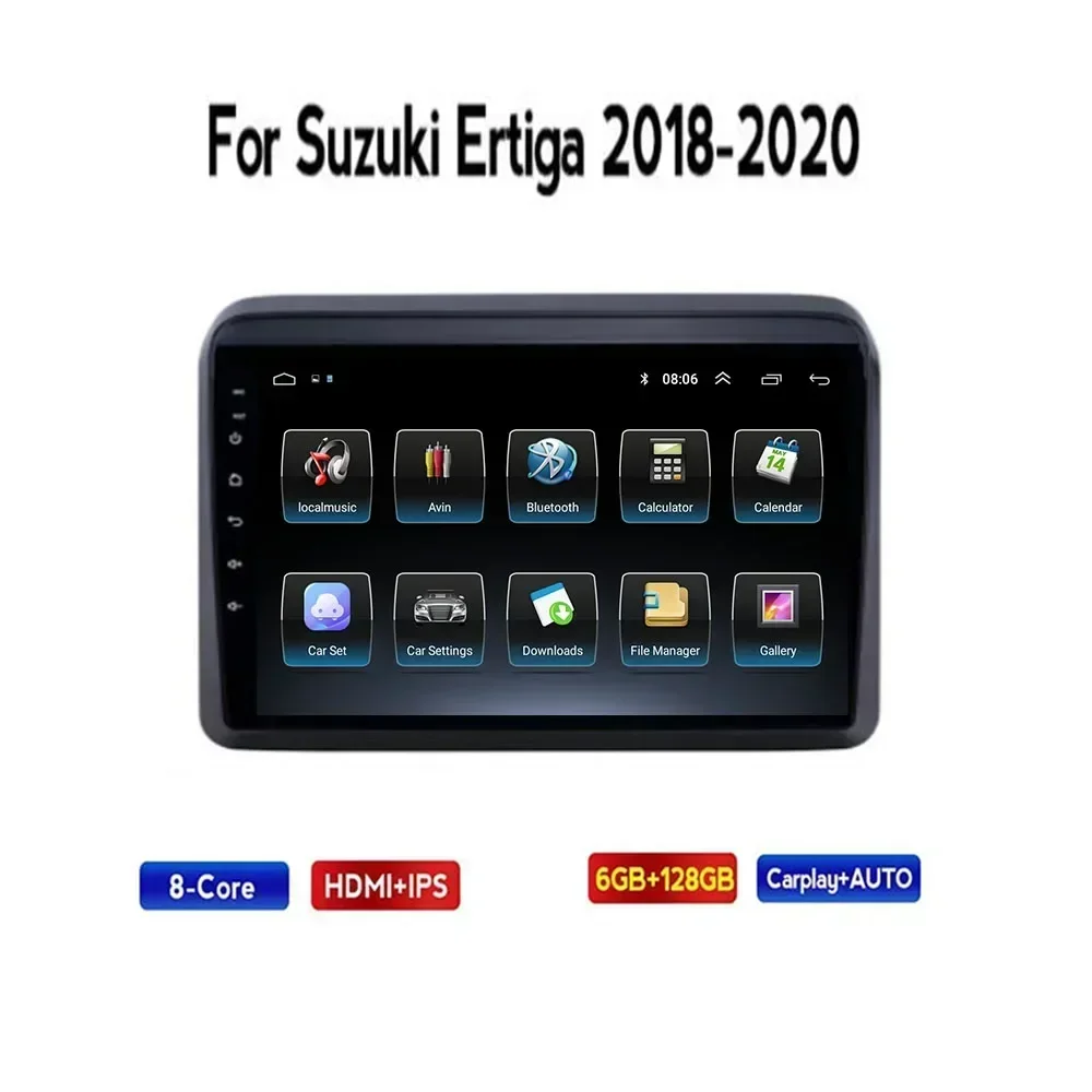 2 Din Android 13 Car Stereo Radio DVD GPS Multimedia Odtwarzacz wideo 5G WiFi Kamera DSP Carplay Dla Suzuki Ertiga 2018 2019 -2035