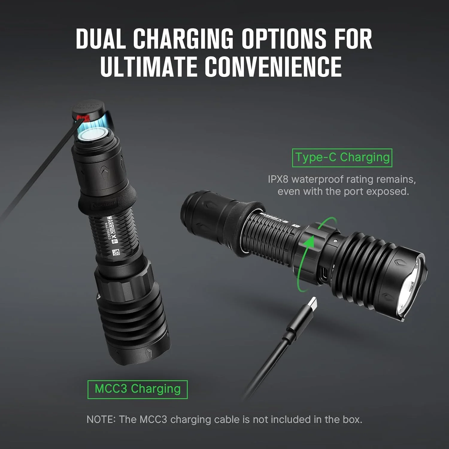 Перезаряжаемый тактический фонарик Olight Warrior X 4 2600 люмен USB-C и MCC с кобурой