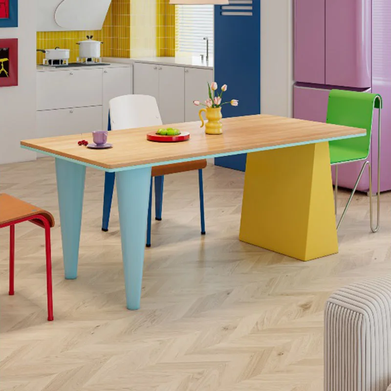 Lounge Creative Dining Table Aesthetic Save Space Salon Big Size Dining Table Vintage Mesas De Comedor Lounge Suite Furniture