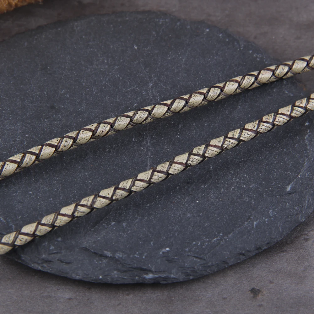 Nordische Wikinger-Rune mit Offener Runder Verschlusskette Anhänger Halskette aus Edelstahl mit Holzbox – Detail 14