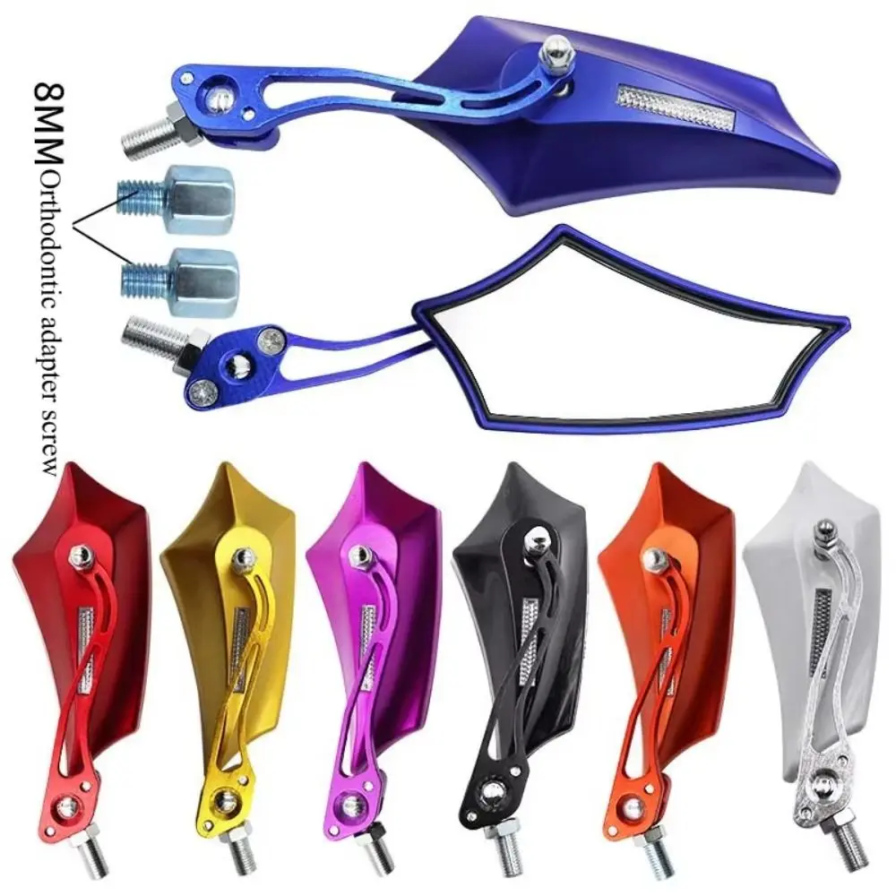 

1 Pair of Scooter Aluminum Flame Pattern Side Rear View Mirrors for M8M10 Universal Motorcycle Flame Pattern Rear View Mirror
