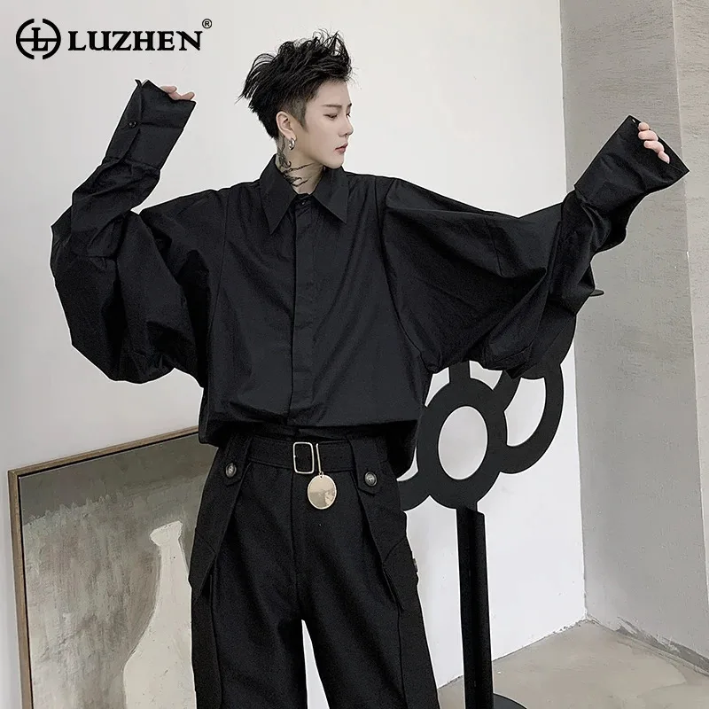 

LUZHEN 2026 Spring New Original Niche Design Lantern Sleeve Loose Casual Shirts Men's Fashion Handsome Long Sleeve Tops JY6298