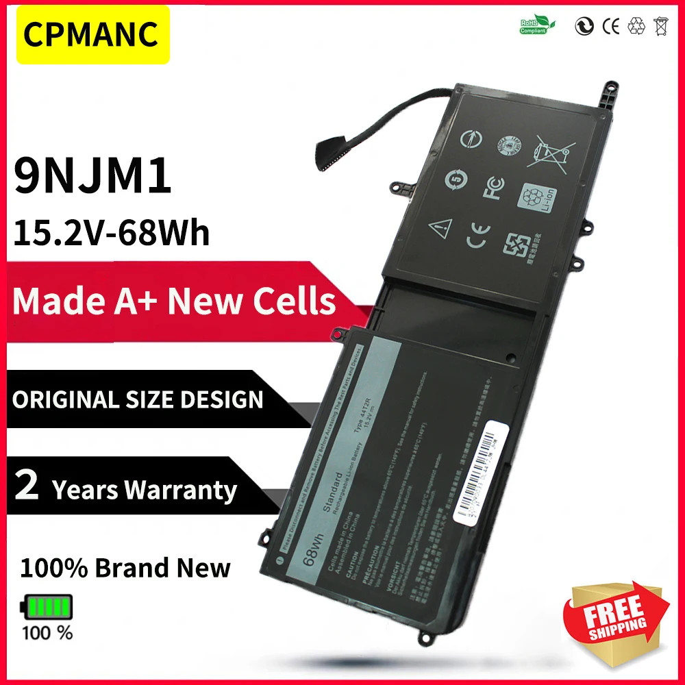 

CPMANC 44T2R 9NJM1 Аккумулятор для ноутбука Alienware 15 R3 R4 17 R4 R5 серии P31E P69F 44T2R HF250 MG2YH 15,2 В 68 Втч