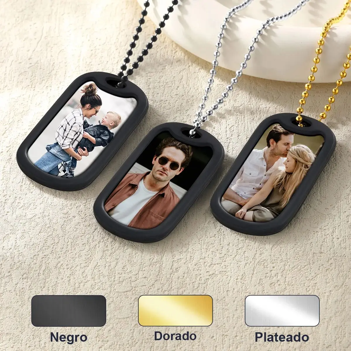 U7 Customized Military Army Dog ID Tag Stainless Steel Personalized Name Photo Image Logo Laser Engraved Necklace for Men Women