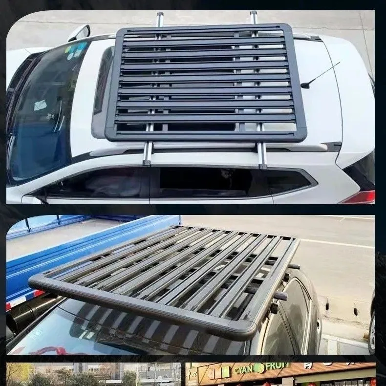 Off-road pickup SUV roof rack, black single-layer luggage frame, pull cargo luggage rack, go out tent