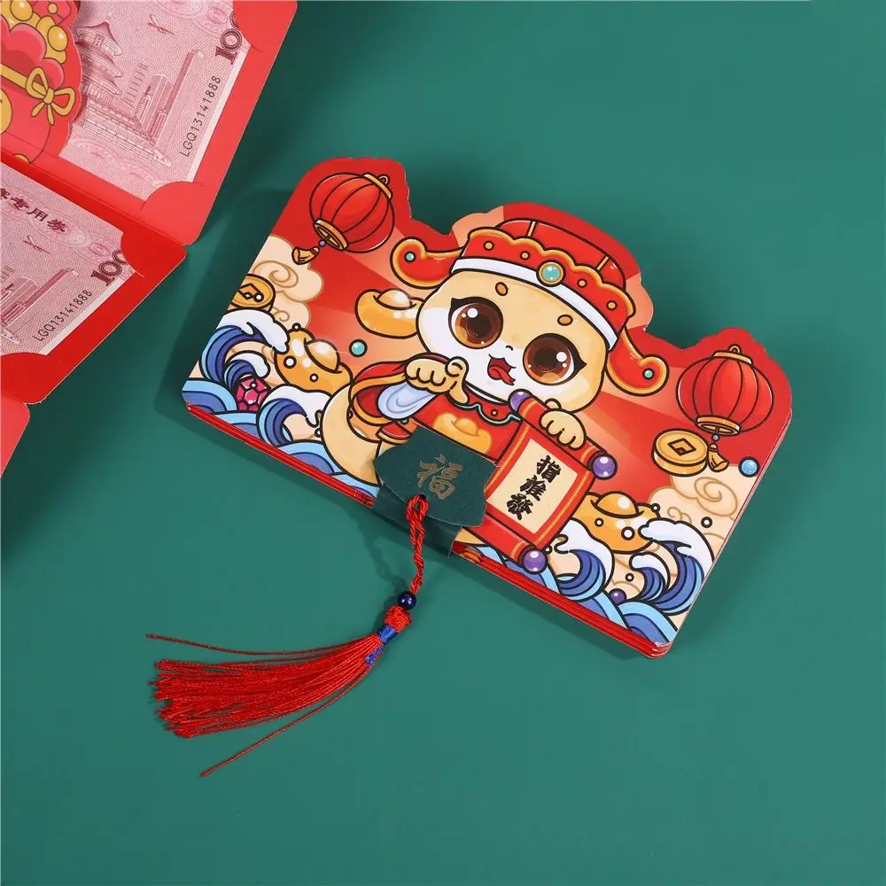 Chinese Style Snake Year Folding Red Envelope Paper Traditional 2025 New Year Red Envelope Blessing Hongbao Red Packet Bonus