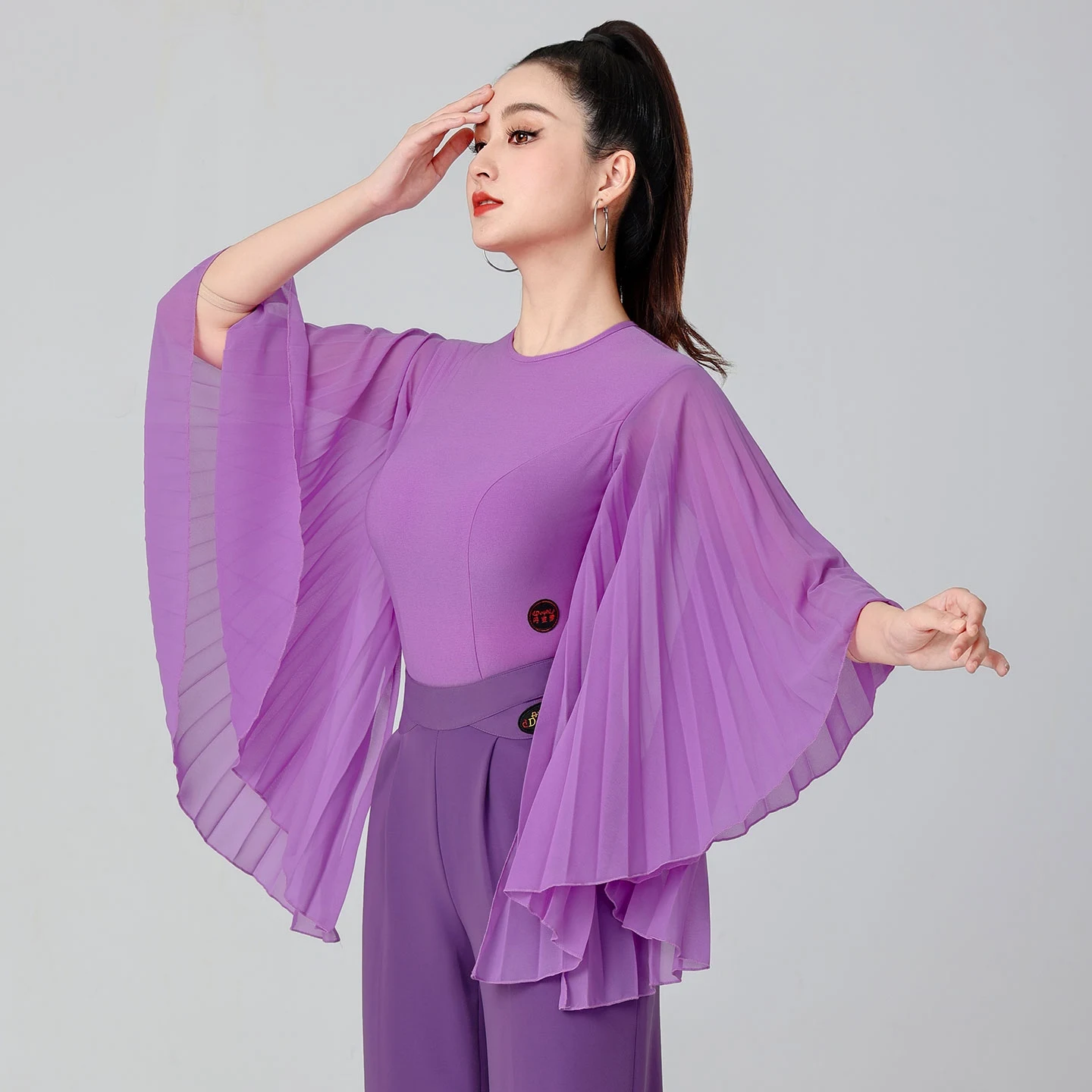 2025 Donne Abiti da ballo moderni Maglia Mezza manica Tuta di pizzo Chacha Latino Sala da ballo Costumi di performance di danza Indossare DN21200