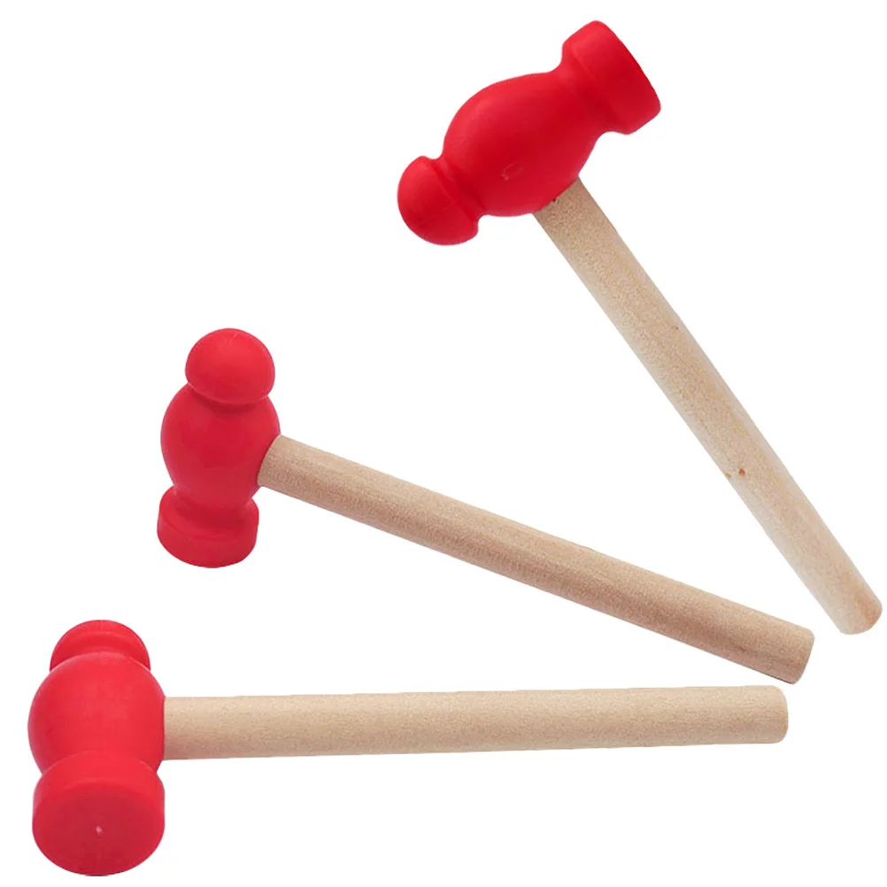 3 قطعة مطرقة خشبية صغيرة للأطفال أداة إصلاح منزلية للأطفال الصغار محاكاة صيانة خشبية متعددة الأغراض #4