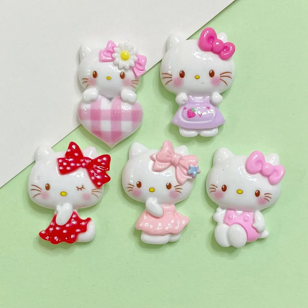【セール中】10 個新かわいいミニ樹脂リトル漫画猫シリーズヒラタ飾りジュエリーメイキングマニキュアヘアウェアアクセサリー