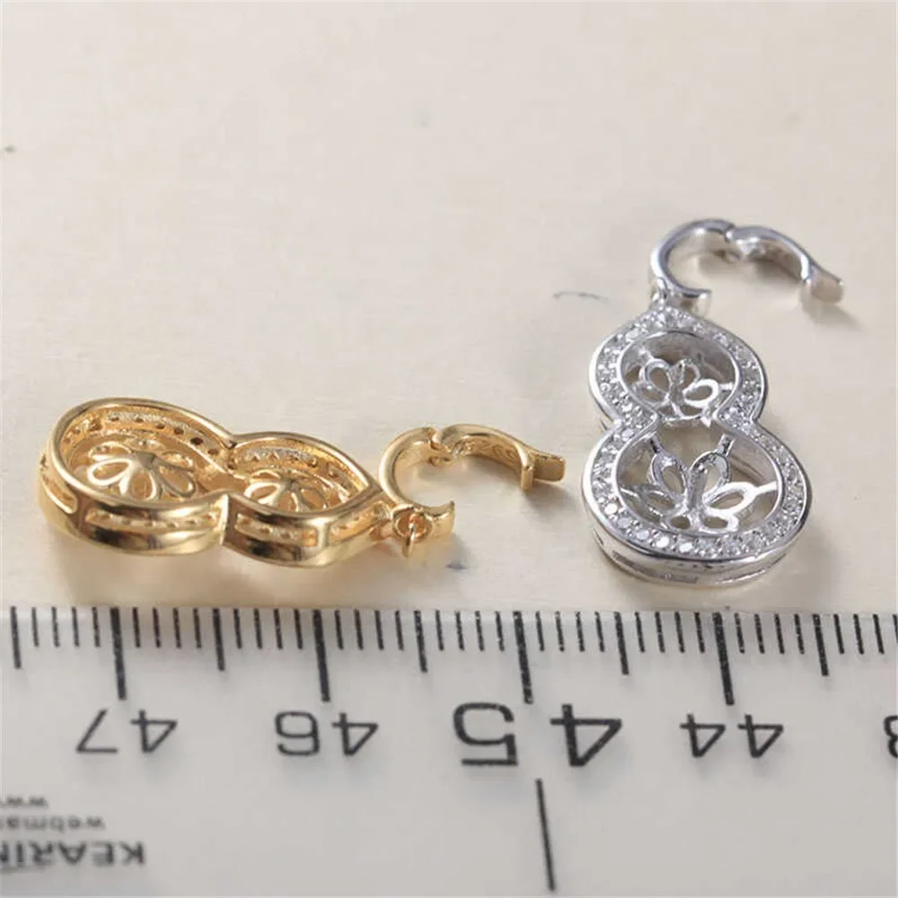 S925 Sterling Silver Pearl Pendant Setting, DIY Empty Bezel Cup Jewelry Supplies for Craft Making, Hollow Prong Pendant Findings
