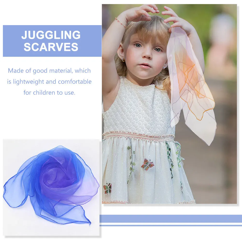 

15pcs Colorful Performance Scarves Lightweight Soft Dance Juggling Props For Stage School Studio Play Square Movement Music