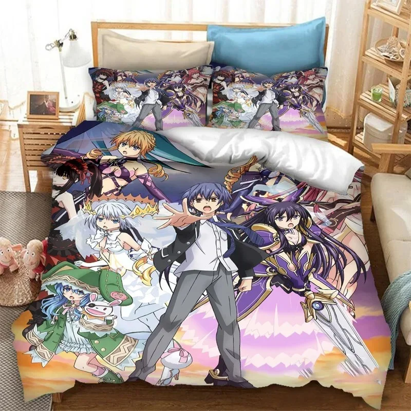 3D Print DATE A LIVE Bedding Set,Duvet Cover Comforter Bed Set Quilt Cover Pillowcase,King Queen Twin Size Boys Girls Adults