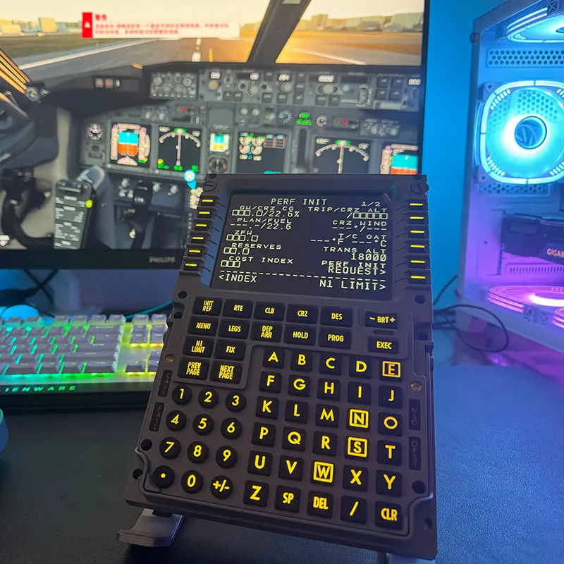 Simplayer Boeing B737 CDU Control Display Unit Flight Simulation Panel Route Control for P3D Zibo X-Plane 11/12