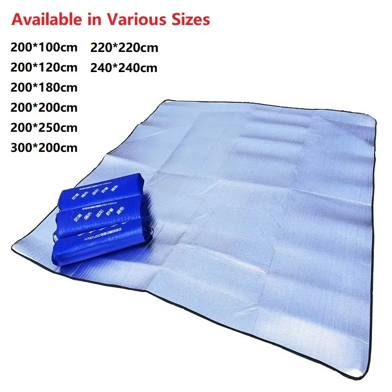 Multi Sizes Waterproof Camping Mat Aluminum Foil EVA Foam Mat Foldable Beach Picnic Blanket Outdoor Tent Sleeping Pad Mattress