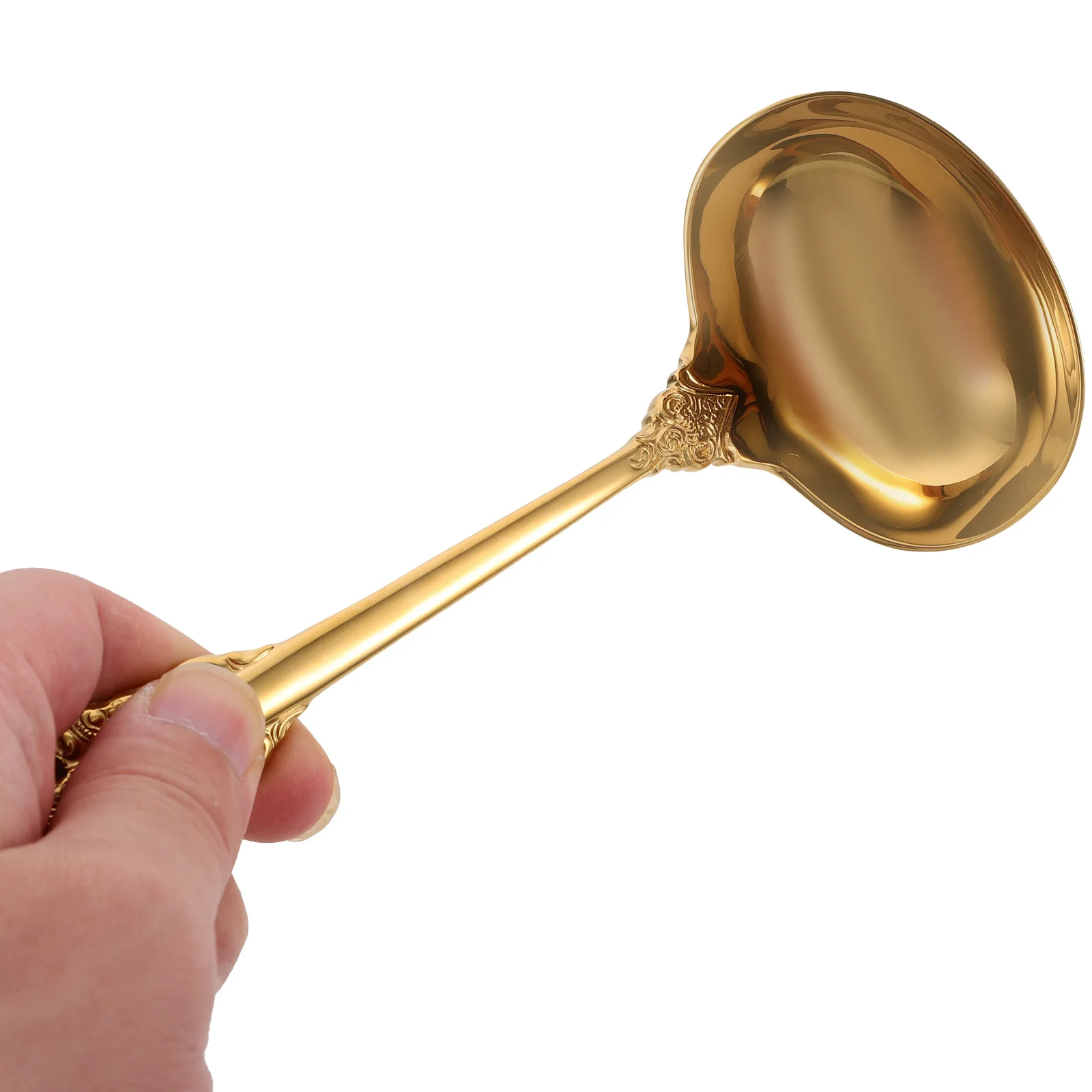 

1pc Stainless Steel Large Kitchen Serving Cooking Ladle Multi-Function Ladle For Hot Pot Gravy Easy Grip Spoon Household