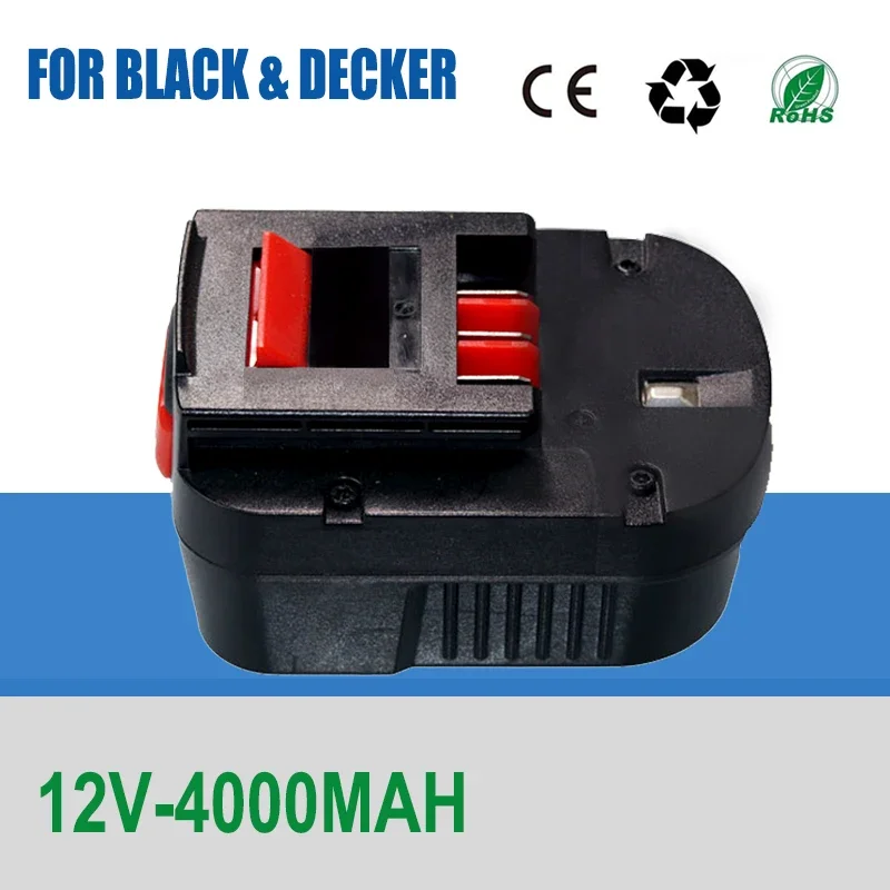 

4000mah for Black&Decker 12V Rechargeable Battery A12 A12EX FSB12 FS120B A1712 HP12K HP12 Replacement Drill Battery