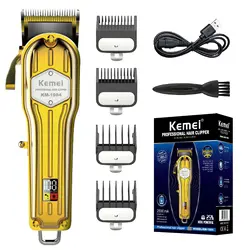 Kemei-Profissional Elétrica Cabelo Clipper, liga de alumínio, Golden Trimmer, Barba Trimmer, recentemente Design, KM-1984