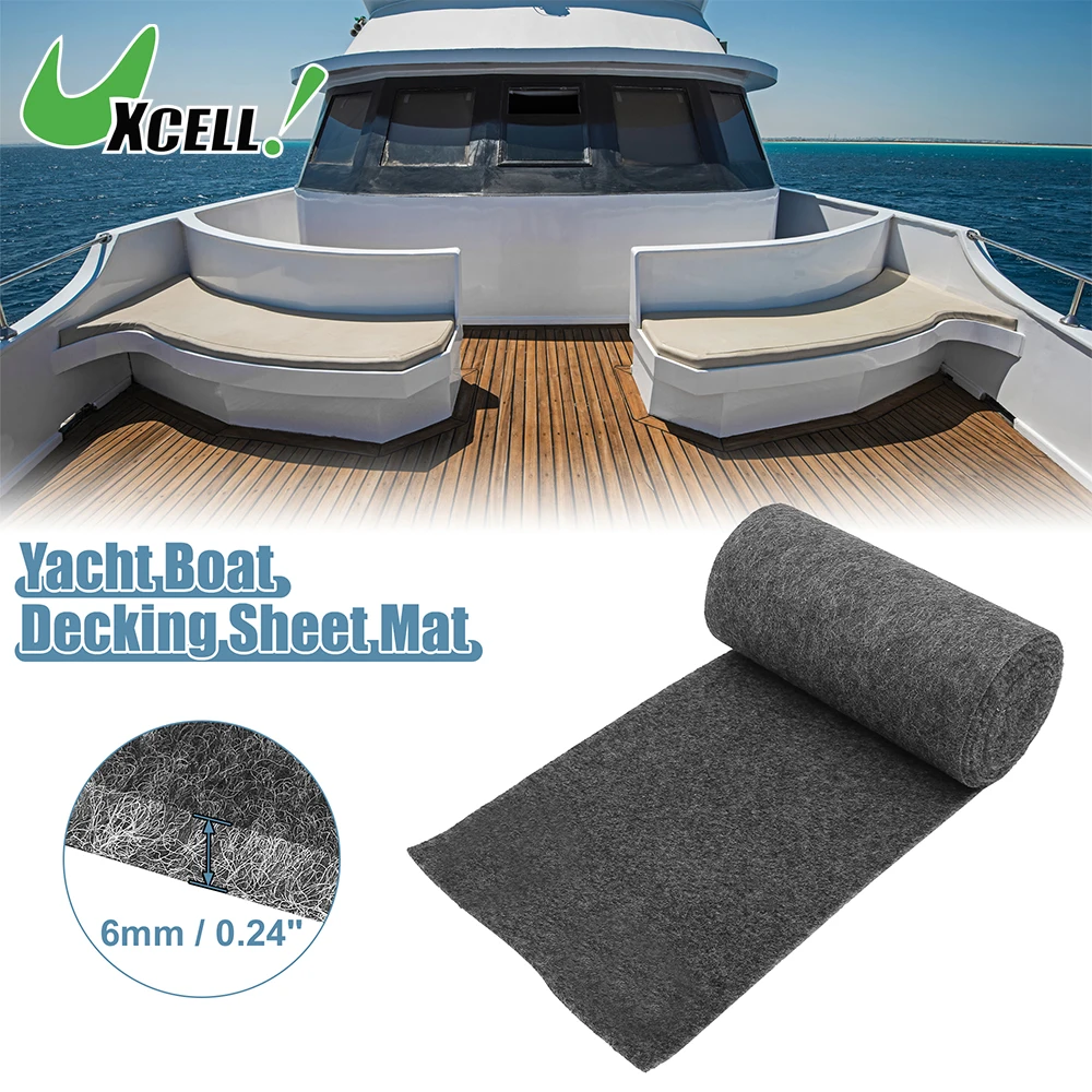 Uxcell 4000x200/4000x280/4000x300mm Boat Carpet Decking Sheet Mat Non-Slip for Boat Trailers Yacht Car Flooring Carpet Dark Gray