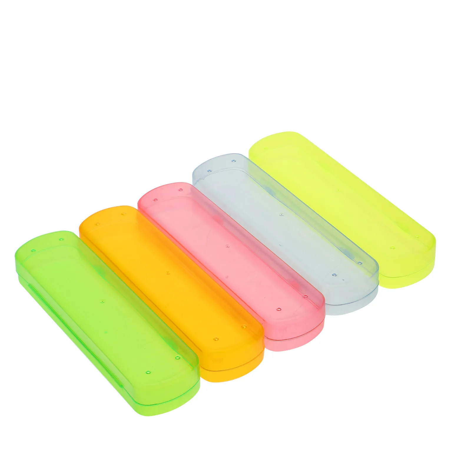 5Pcs Toothbrush Case Candy Color PP Portable Travel Toothpaste Holder Cover Multifunctional Washing Storage Camping Box Yellow