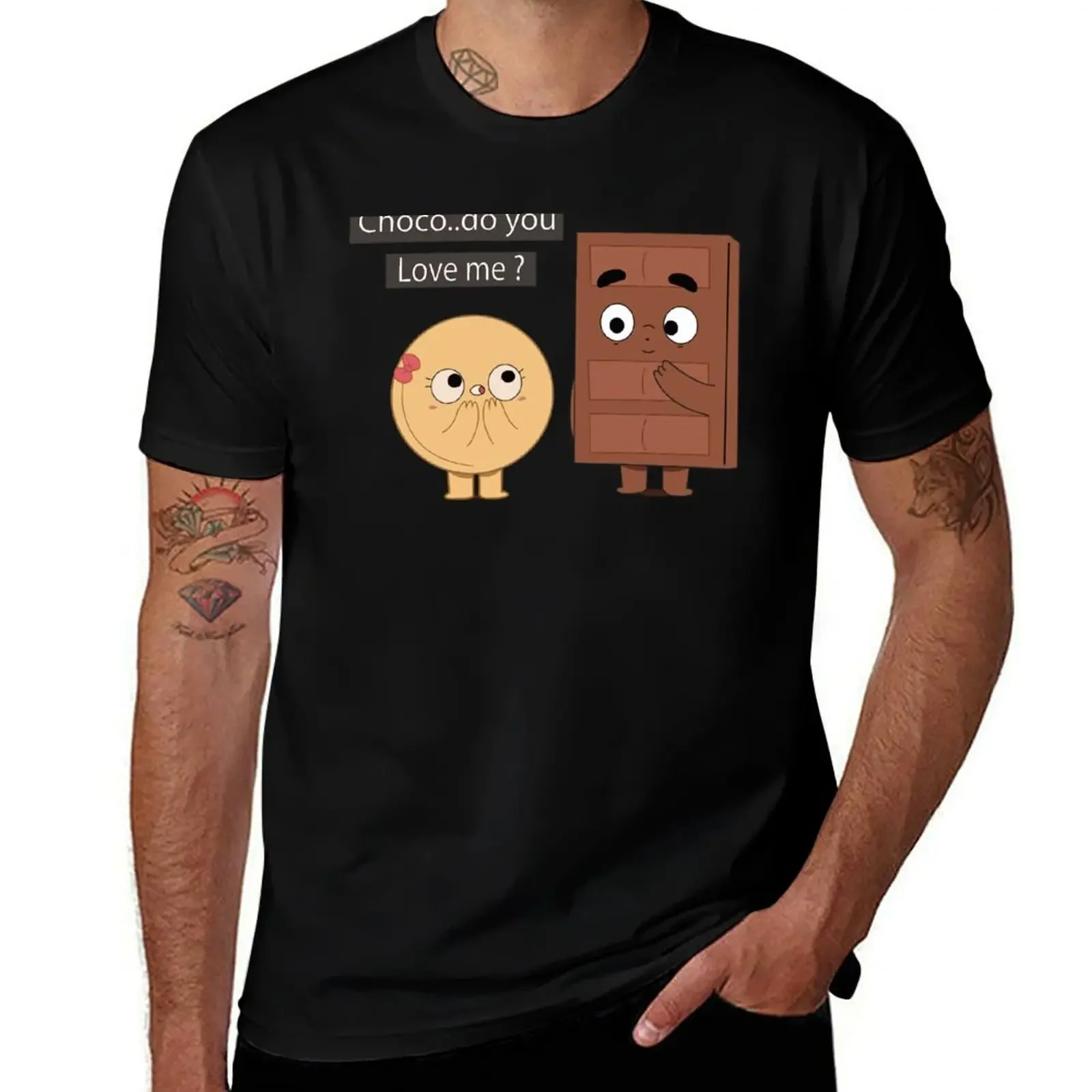 Choco ¿Te amas yo? Divertida pareja romántica amor Choco Panecake amante camiseta divertida camisa de algodón camisetas de hombre