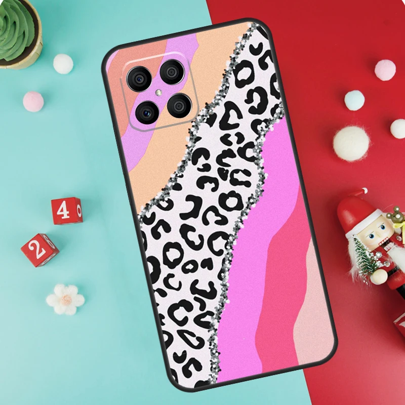 حافظة مطبوعة على شكل بقرة الفهد لهاتف Honor 200 Pro X9b X9a X8b X8a X8 X9 X9c 50 70 90 Honor Magic 7 Pro 5 6 Lite Cover