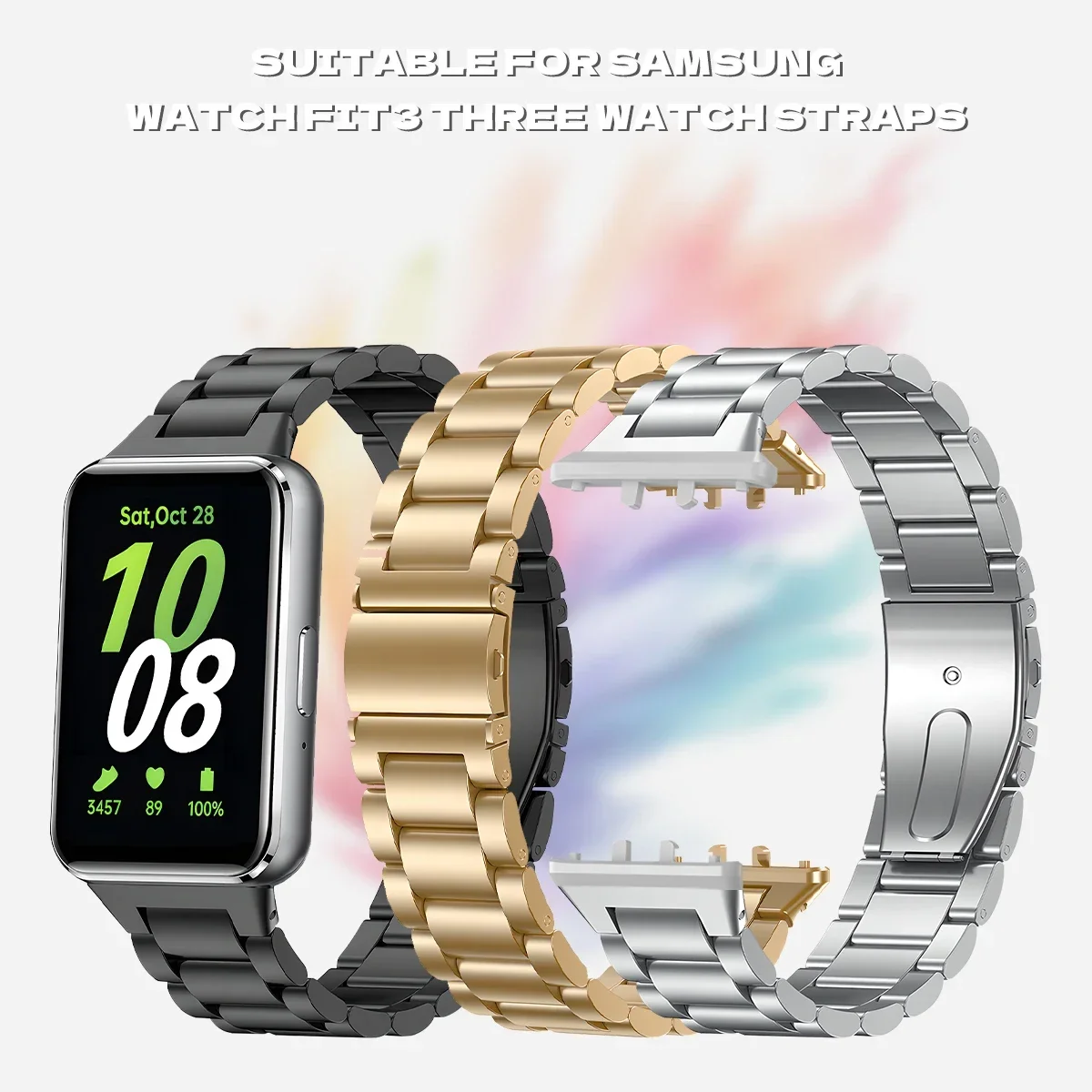 Stainless Steel Metal Strap For Samsung Galaxy Fit 3 R390 Watch Replacement Bracelet For Galaxy Fit 3 SM-R390 Wrist band Correa