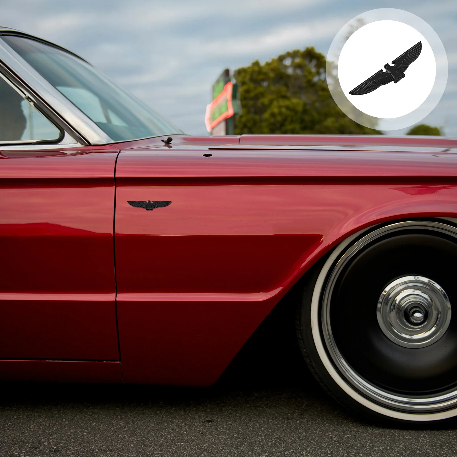 

1 set Car Sticker Decoration 3D Metal Eagle Badge For Hood Side Grille Automotive Diy Body Decals Vehicle Ornament Motorcycle