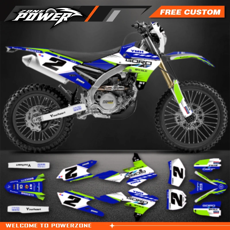 Powerzone para Yamaha WRF450 2016 2017 2018 YZF450X 2015 2016 2017 2018 fondos personalizados calcomanías gráficas Kits de pegatinas 14