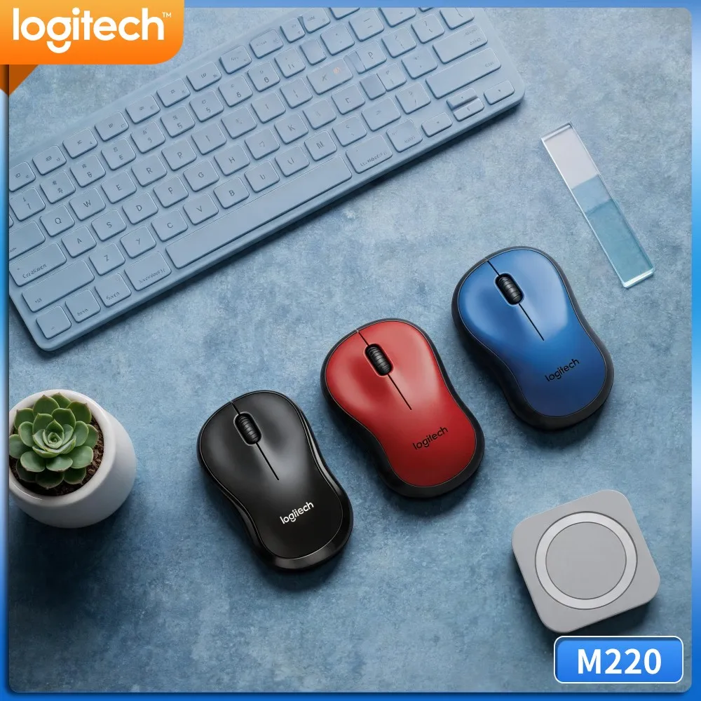 Logitech M220 Wireless Quiet Mouse Stable 2.4G Connection 3‑Button Layout For Windows Macos Notebook Desktop Mac PC