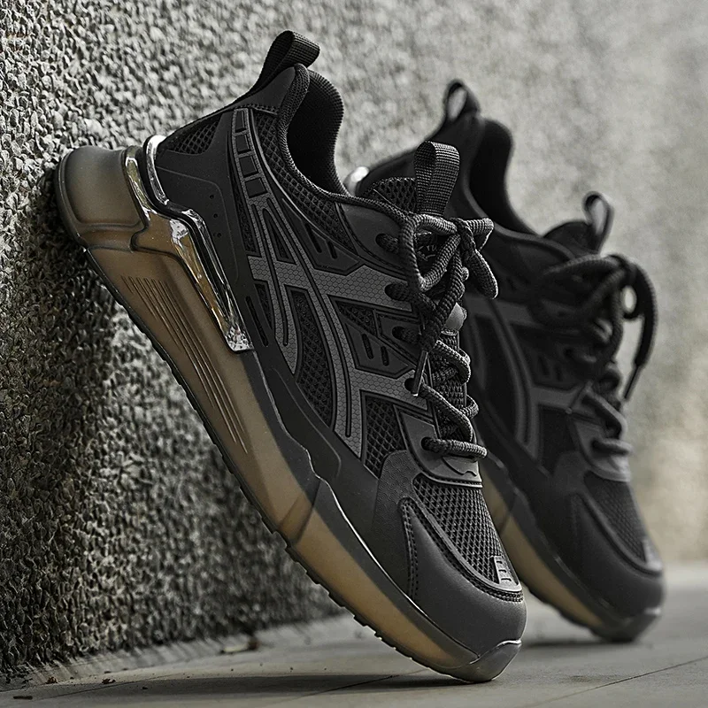 

2025 spring new men's fashion outdoor mesh sports shoes casual dad shoes non-slip penetrating air deodorant casual shoes men's