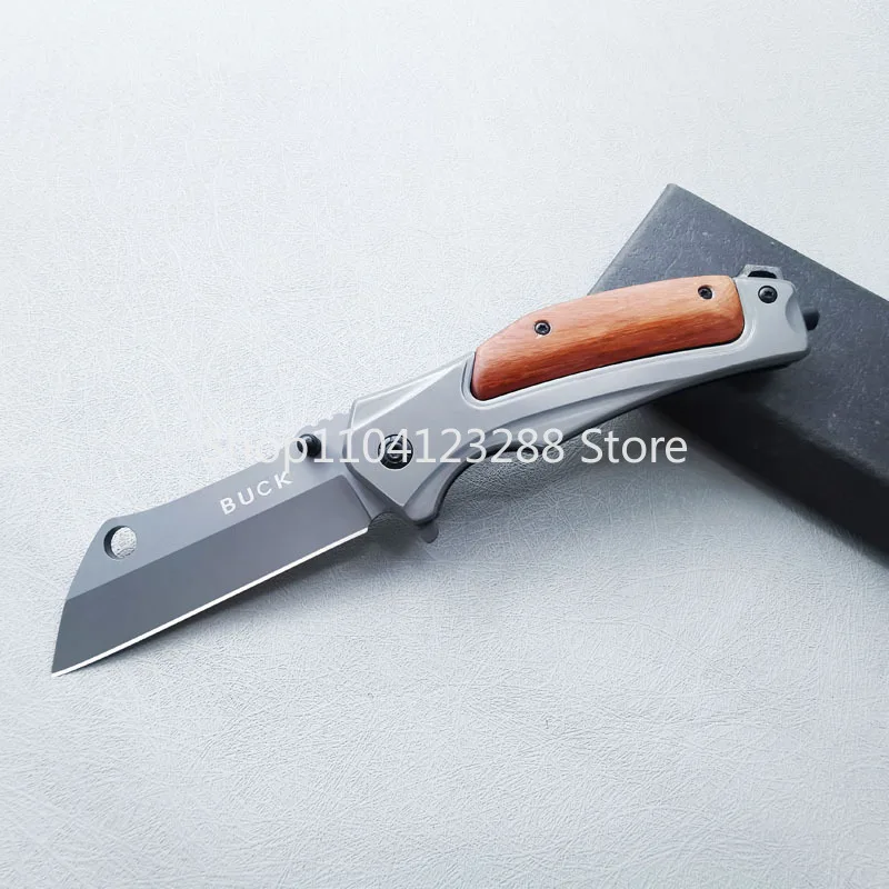 Outdoor BK DA107 Wooden Handle Folding Knife Portable Multi-Purpose Pocket Knife Wilderness Survival Sharp EDC Self-defense Tool