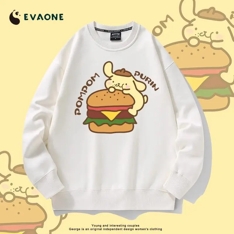 Pompompurin manica lunga con cappuccio Kawaii Sanrio Anime vestiti ragazze ragazzi simpatico cartone animato camicia Casual giocattoli adorabili