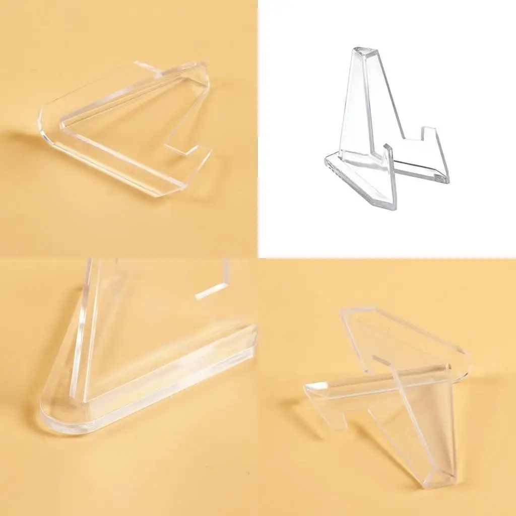 

G6KF 10pcs Acrylic Easel Stand Coin Display Holder Desktop Weddings Party Decoration