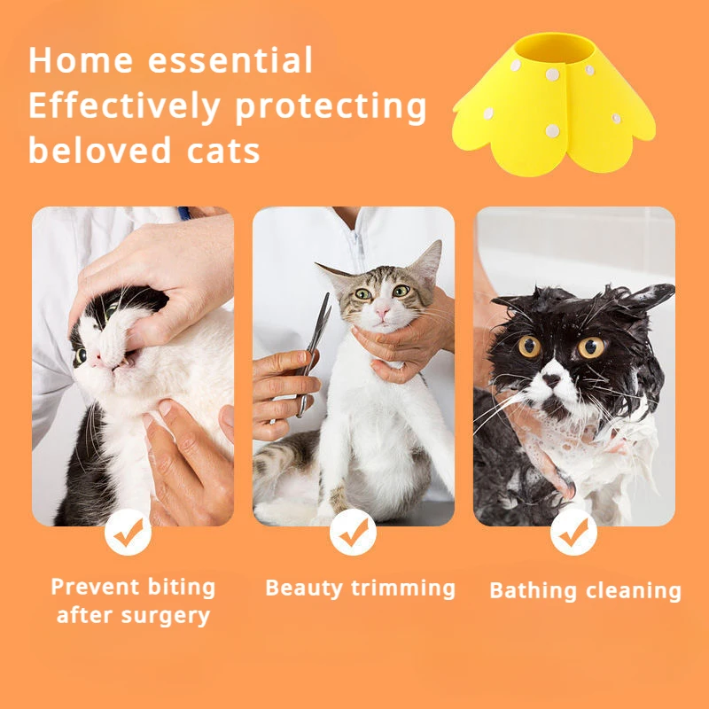 Cat Elizabeth Ring Felt Sunflower Collar Pet Medical Postoperative Anti licking Head Cover sterilization Pet Supplies