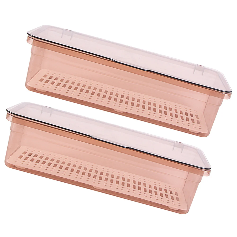 2 Pcs Kitchen Chopsticks Storage Box Drawer Cutlery Tray Rack Food Containers with Lids