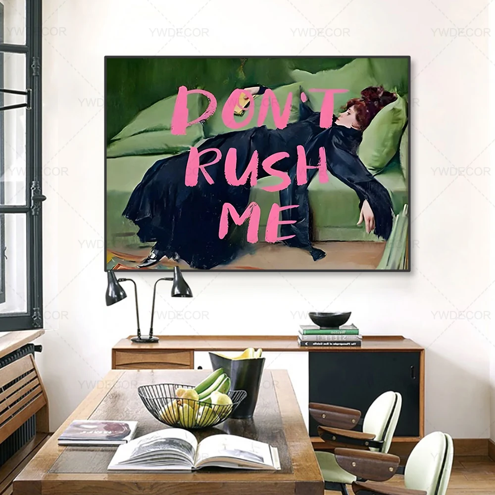 الكلاسيكية خمر المشارك امرأة وضع على الأريكة الشهيرة الرسم على لوحات القماش الجدارية الحديثة صورة لغرفة النوم غرفة المعيشة المنزل ديكو #1