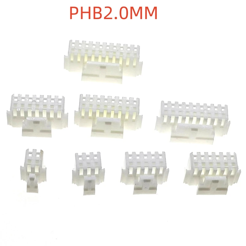 10/100pcs Phb2.0mm Plastic Male 2x2p 3p 4 5 6 7 8 9 10 15p Double Row Plug Connector