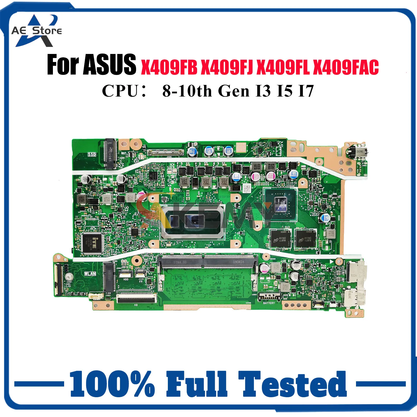 

X409FB Laptop Motherboard For ASUS X409FL X409FJ Y4200F X409F X409FAC F409F A409F Mainboard With I3 I5 I7 CPU 100% tests OK stk
