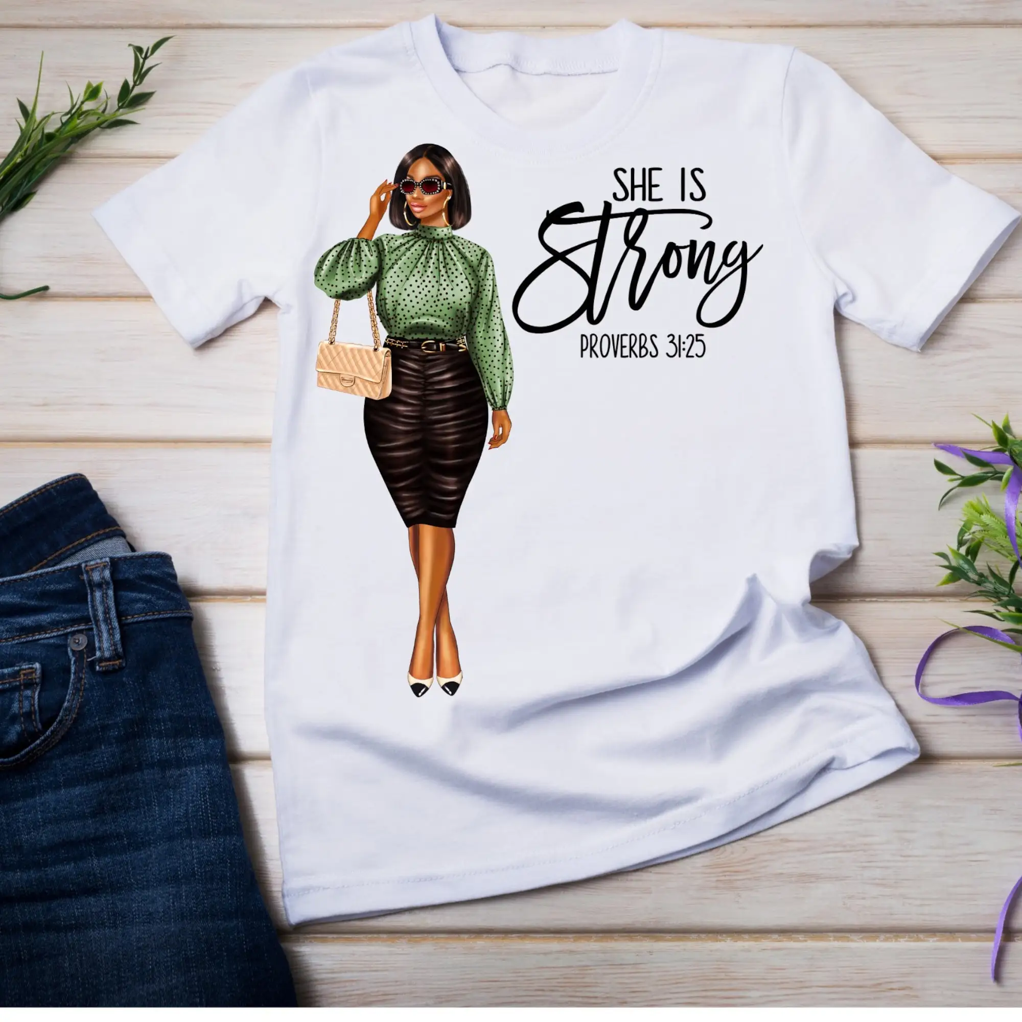 Sie ist stark T-Shirt, Sprichwörter 31:25 Shirt, Sprichwörter Shirt, schwarze Mädchen Magie