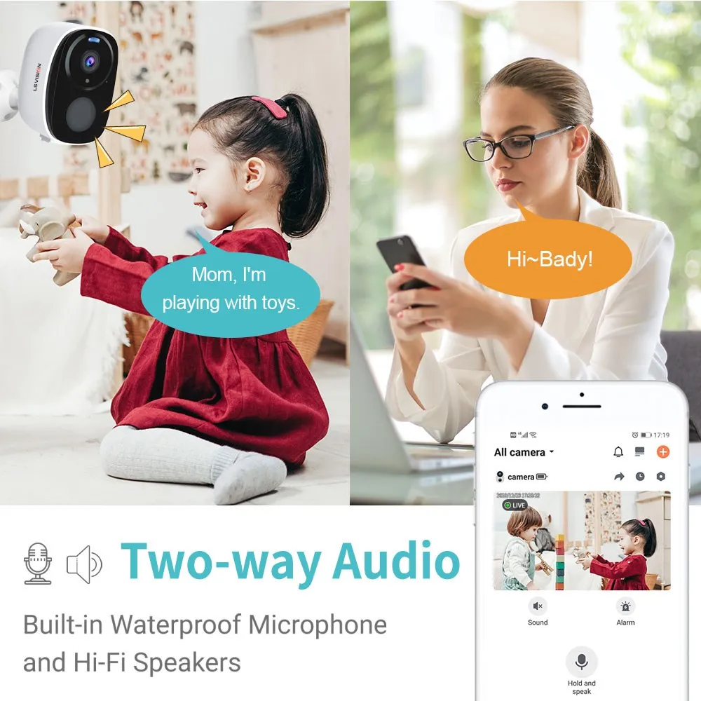 LS VISION Solar Security Cameras Wireless Outdoor 5MP UHD Battery Power WiFi Surveillance Color Night 2-Way Audio Motion Detect